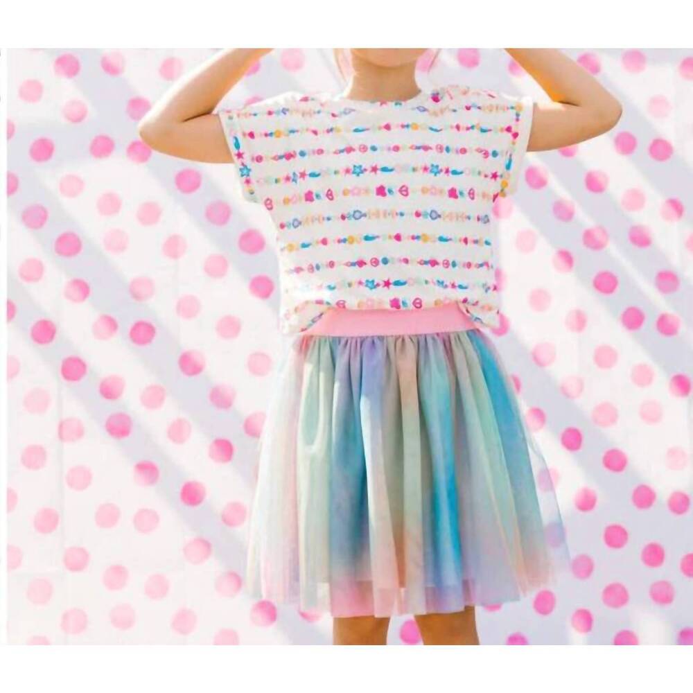 NEW DEUX PAR DEUX mesh skirt dress in multicolored